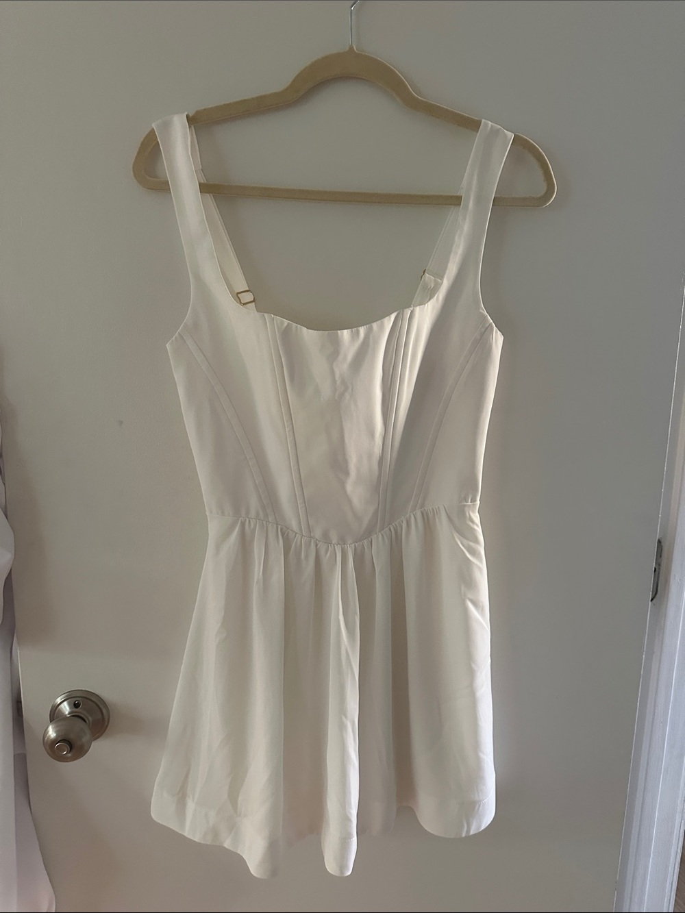 Show Me Your Mumu Nina Skort Dress in White Silky Crepe M